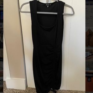 Missguided black rib ruched front mini dress!! Worn three times!!